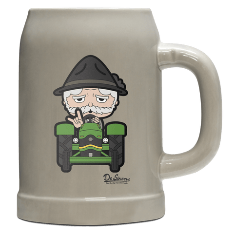 Da Oid Sinzer Bulldog Bierkrug 500ml Grau Watzmann Front
