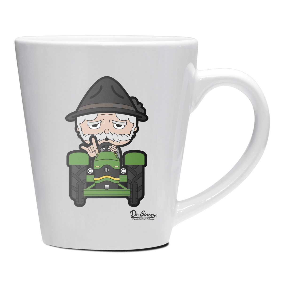 Da Oid Sinzer Bulldog Keramik Kaffeetasse 200ml Weiss Herzogstand Front