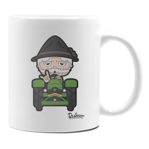 Da Oid Sinzer Bulldog Keramik Kaffeetasse 330ml Weiss Rampoldplatte Front