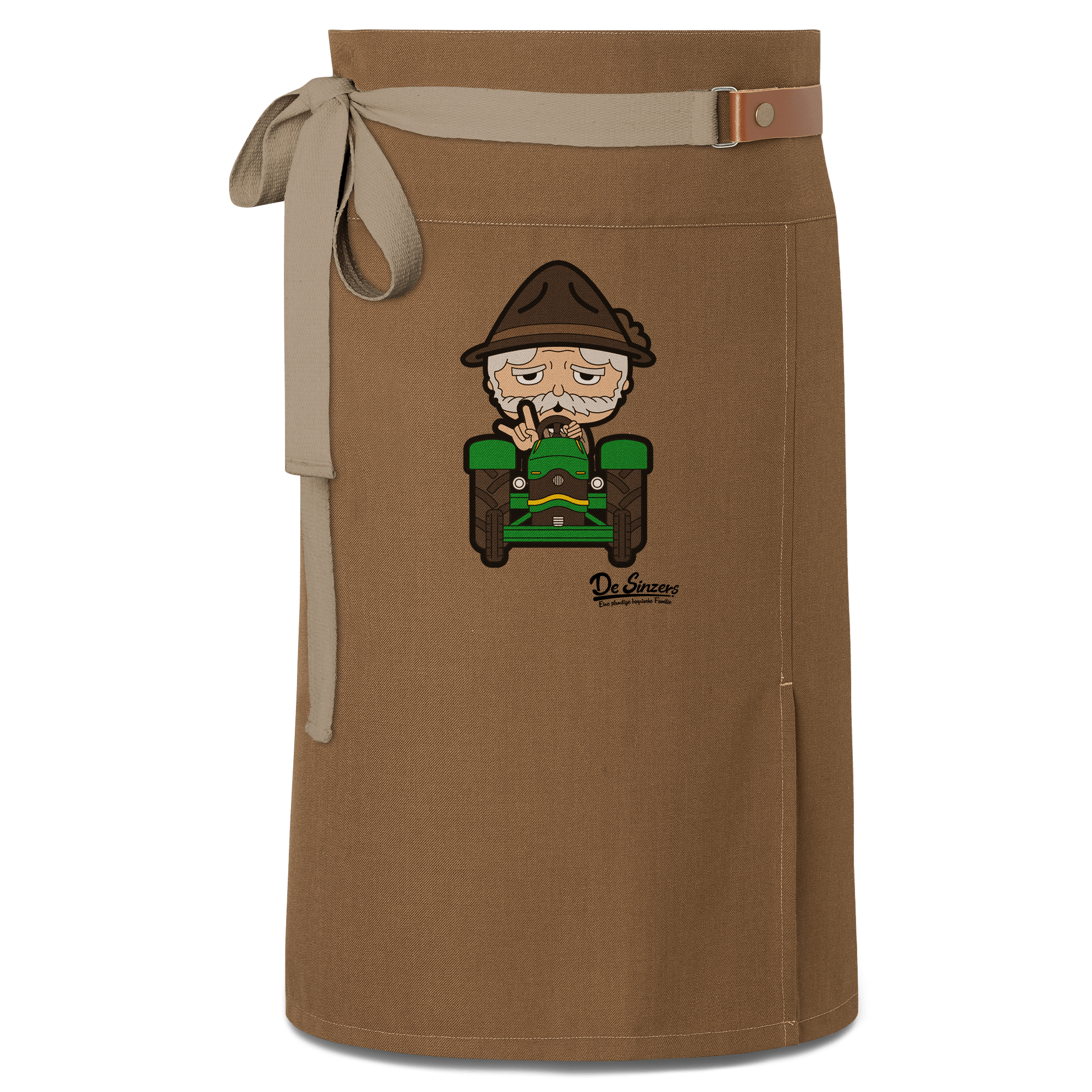 Da Oid Sinzer Bulldog Schuerze Vorbinder Braun Haidham Front