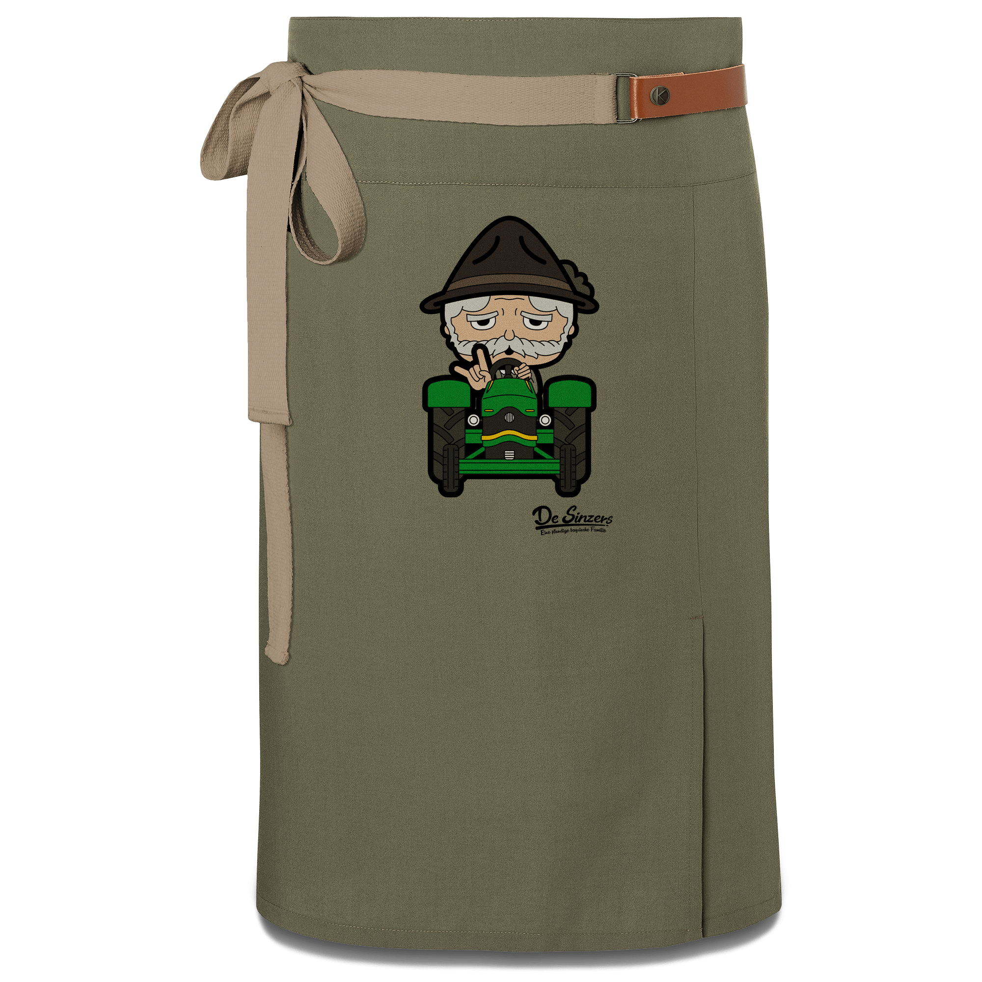 Da Oid Sinzer Bulldog Schuerze Vorbinder Gruen Langhausen Front