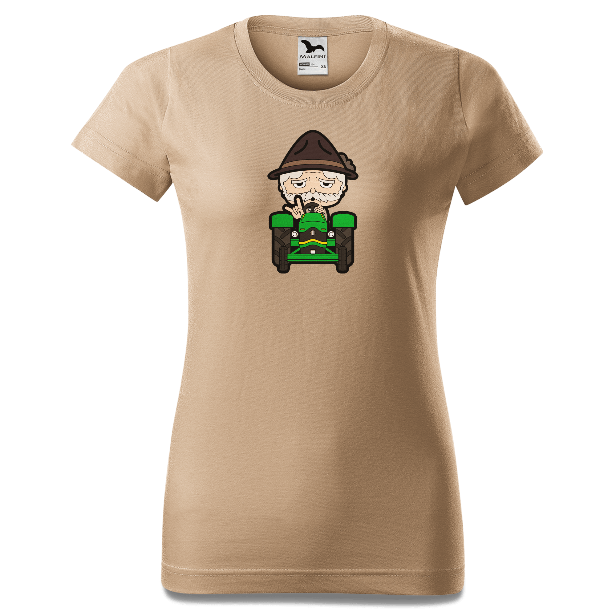 Da Oid Sinzer Bulldog T Shirt Damen Sand Entleiten Front