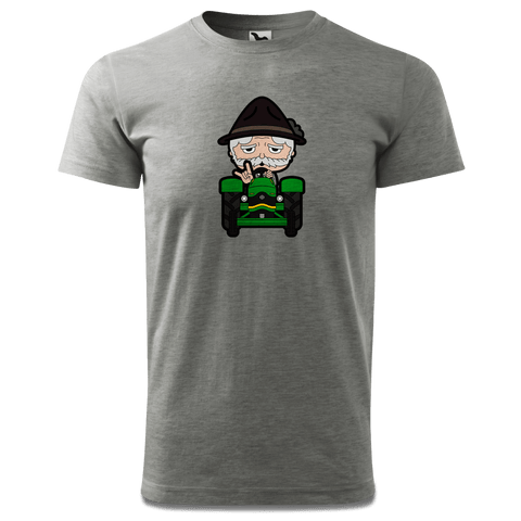 Da Oid Sinzer Bulldog T Shirt Herren Grau Meliert Hofau Front