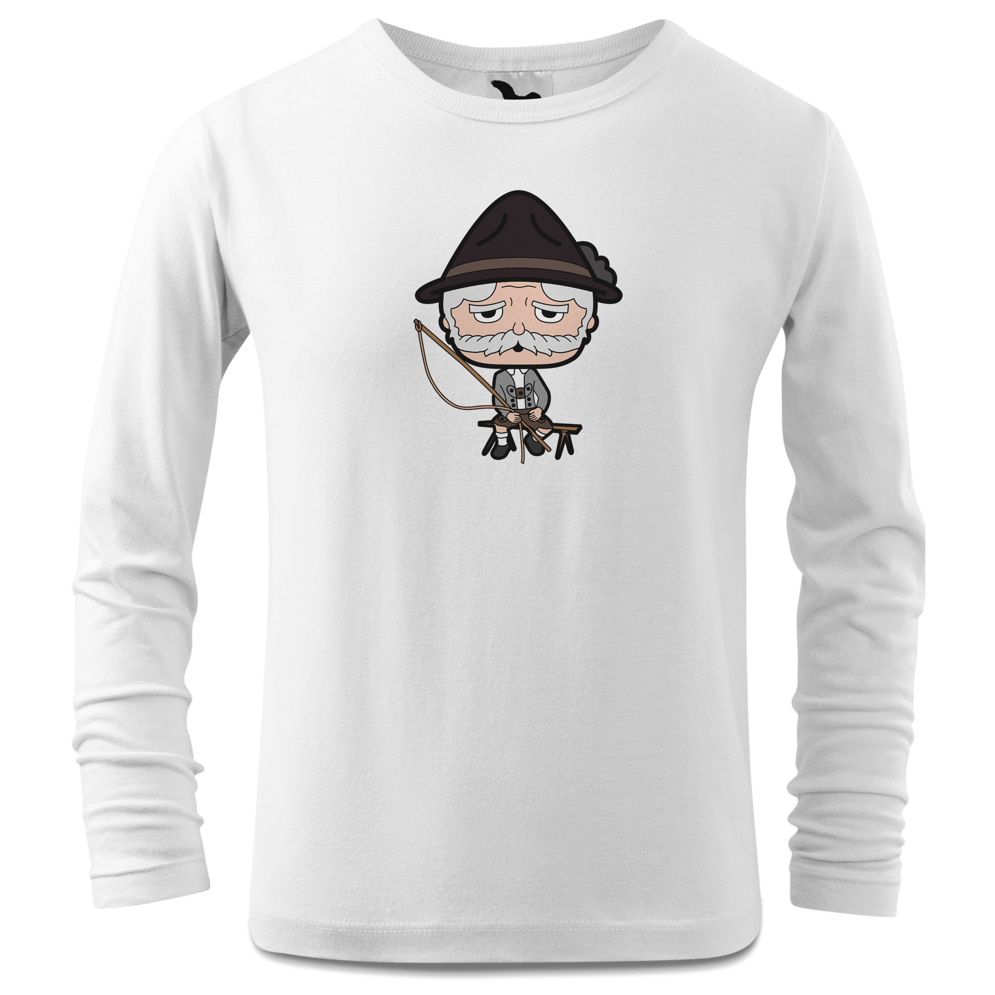 Da Oid Sinzer Goasslschnoizer Longsleeve Kinder Weiss Westerndorf Front