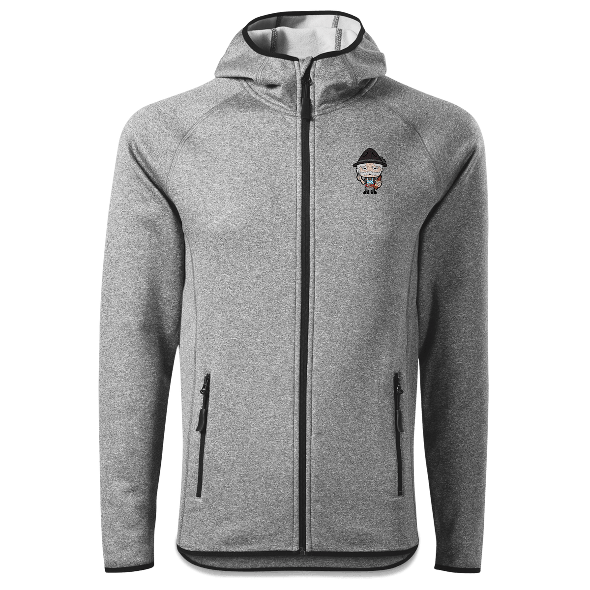 Da Oid Sinzer Griller Stretch Fleece Herren Grau Meliert Oed Front