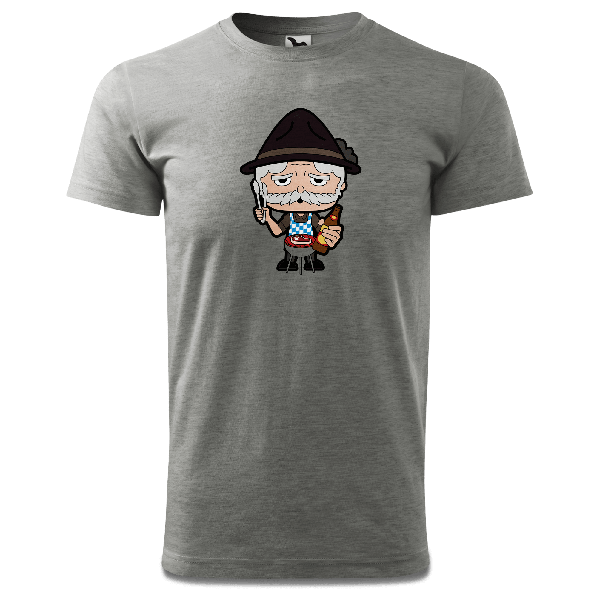 Da Oid Sinzer Griller T Shirt Herren Grau Meliert Hofau Front