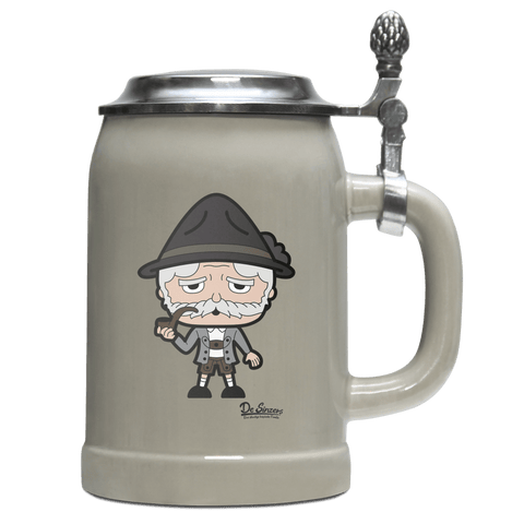 Da Oid Sinzer Grundfiguren Bierkrug 500ml Grau mit Deckel Hocheck Front