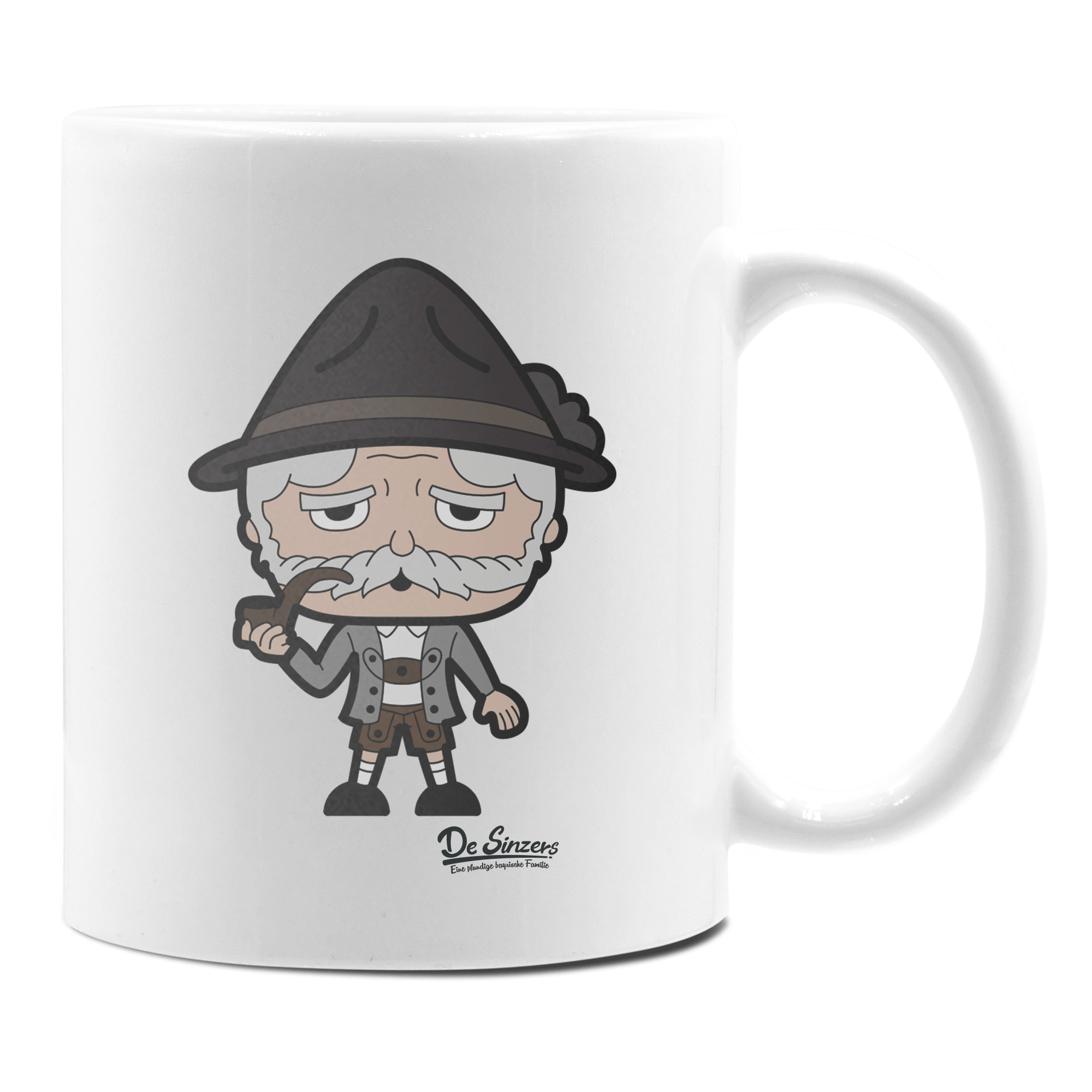 Da Oid Sinzer Grundfiguren Keramik Kaffeetasse 330ml Weiss Rampoldplatte Front