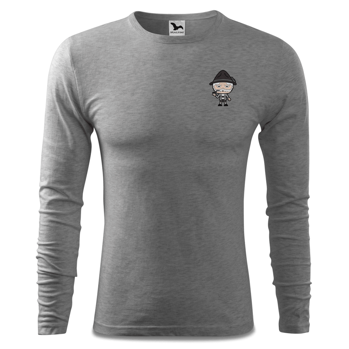 Da Oid Sinzer Grundfiguren Longsleeve Fitted Herren Grau Meliert Haidholzen Front