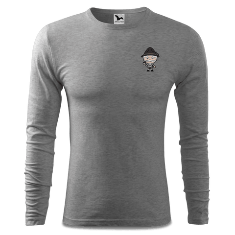 Da Oid Sinzer Grundfiguren Longsleeve Fitted Herren Grau Meliert Haidholzen Front