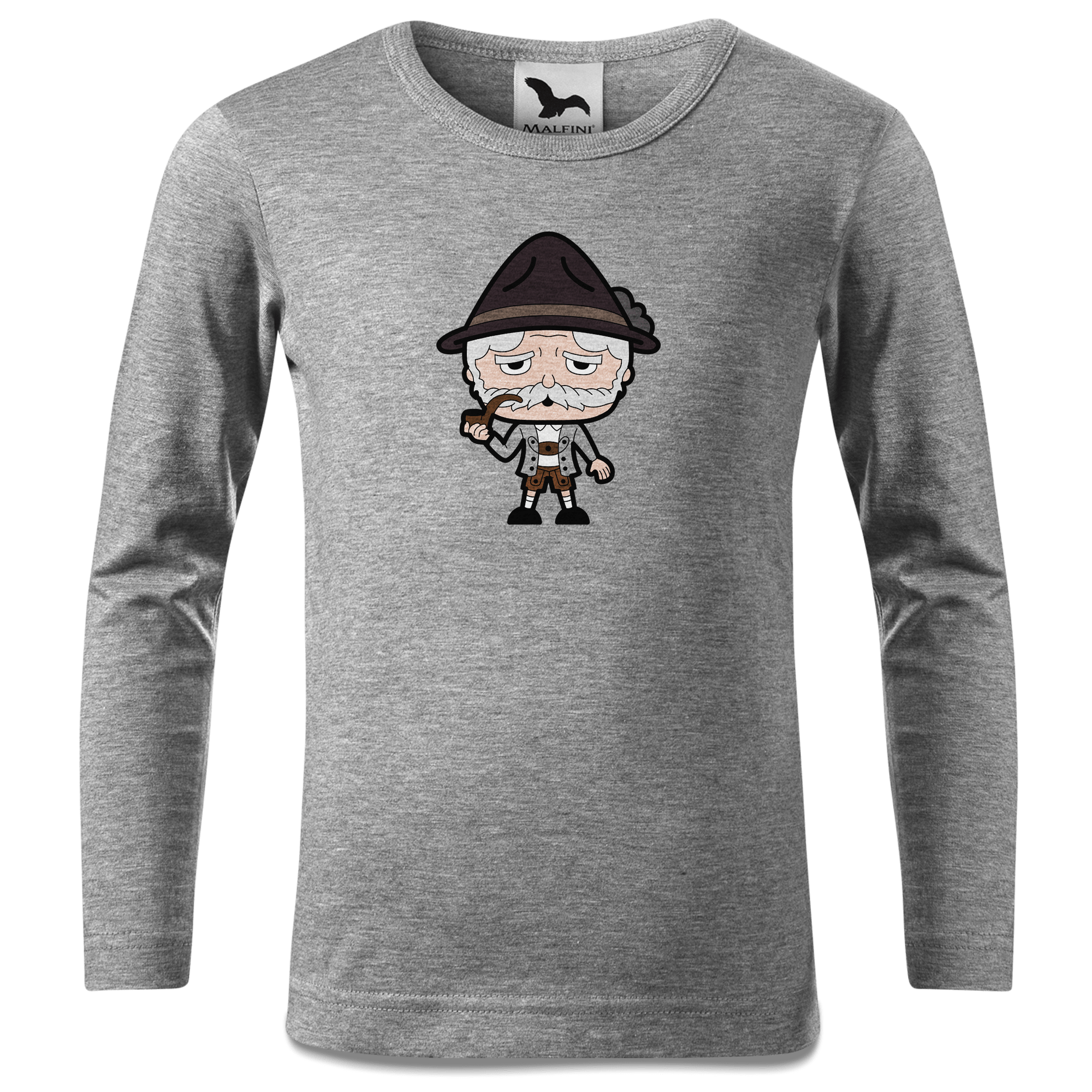 Da Oid Sinzer Grundfiguren Longsleeve Kinder Grau Meliert Waldering Front
