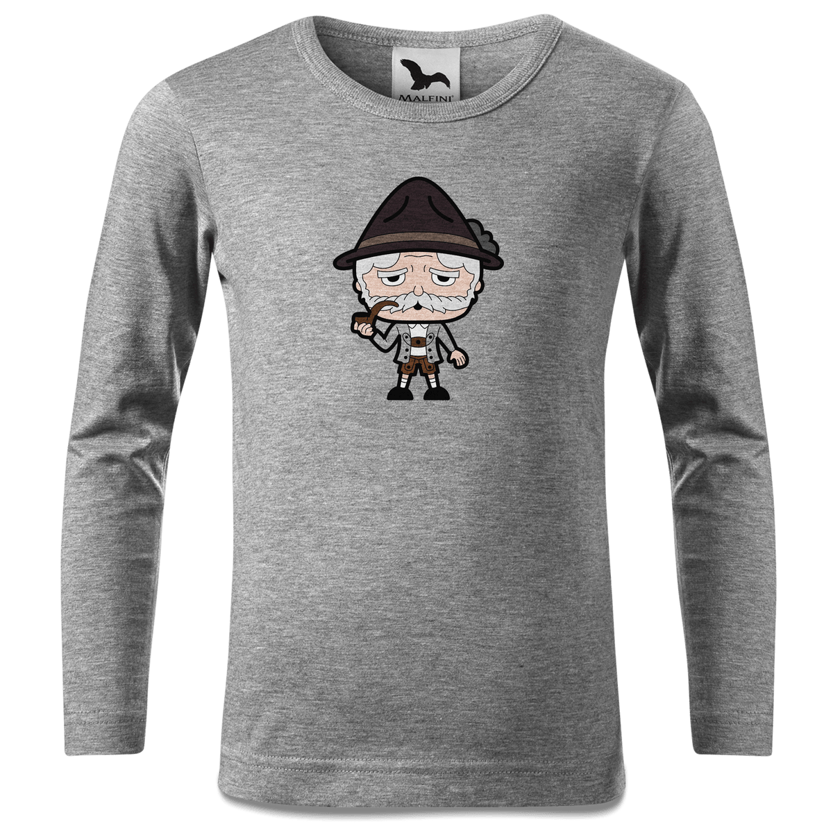 Da Oid Sinzer Grundfiguren Longsleeve Kinder Grau Meliert Waldering Front