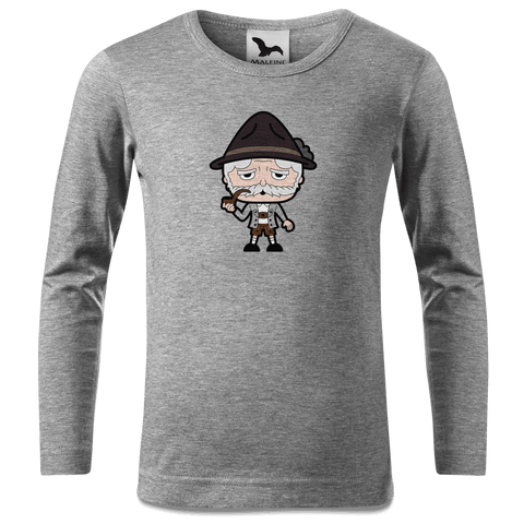 Da Oid Sinzer Grundfiguren Longsleeve Kinder Grau Meliert Waldering Front