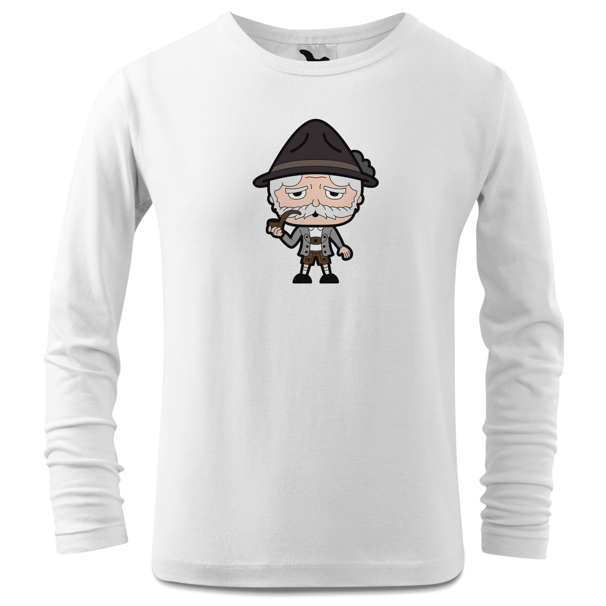 Da Oid Sinzer Grundfiguren Longsleeve Kinder Weiss Westerndorf Front