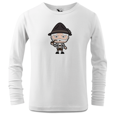 Da Oid Sinzer Grundfiguren Longsleeve Kinder Weiss Westerndorf Front
