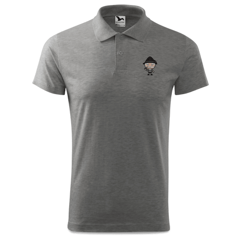Da Oid Sinzer Grundfiguren Polo Shirt Herren Grau Meliert Leiten Front