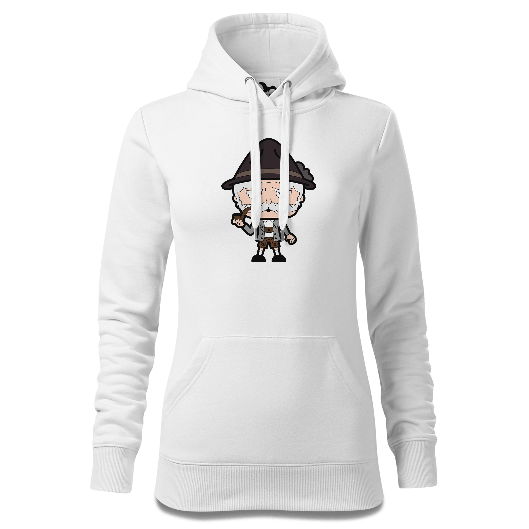 Da Oid Sinzer Grundfiguren Sweatshirt Hoody Damen Weiss Eckenholz Front