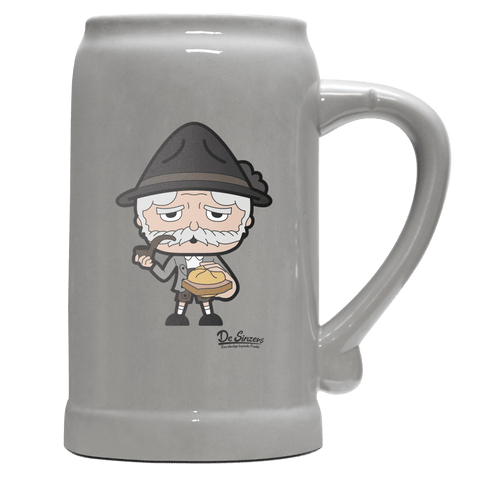 Da Oid Sinzer Leberkassemmel Bierkrug 1000ml Grau Zugspitze Front