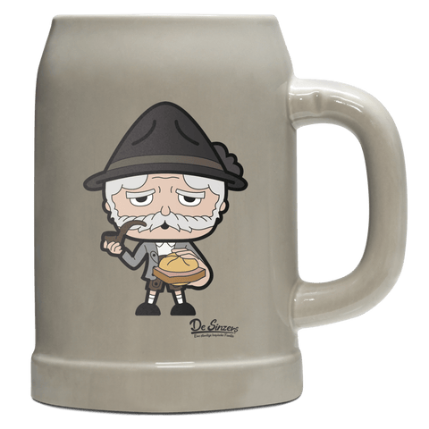 Da Oid Sinzer Leberkassemmel Bierkrug 500ml Grau Watzmann Front
