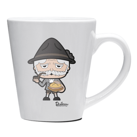 Da Oid Sinzer Leberkassemmel Keramik Kaffeetasse 200ml Weiss Herzogstand Front