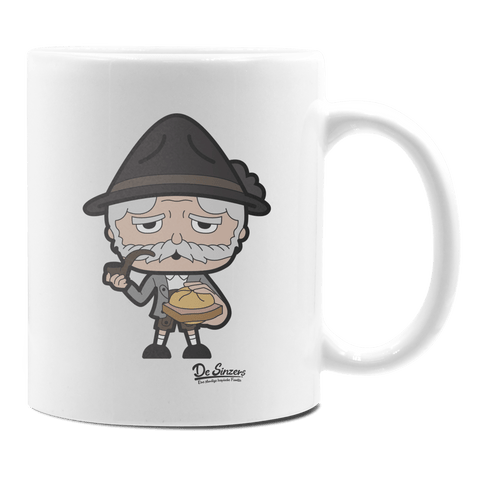 Da Oid Sinzer Leberkassemmel Keramik Kaffeetasse 330ml Weiss Rampoldplatte Front