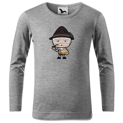 Da Oid Sinzer Leberkassemmel Longsleeve Kinder Grau Meliert Waldering Front