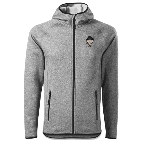 Da Oid Sinzer Leberkassemmel Stretch Fleece Herren Grau Meliert Oed Front