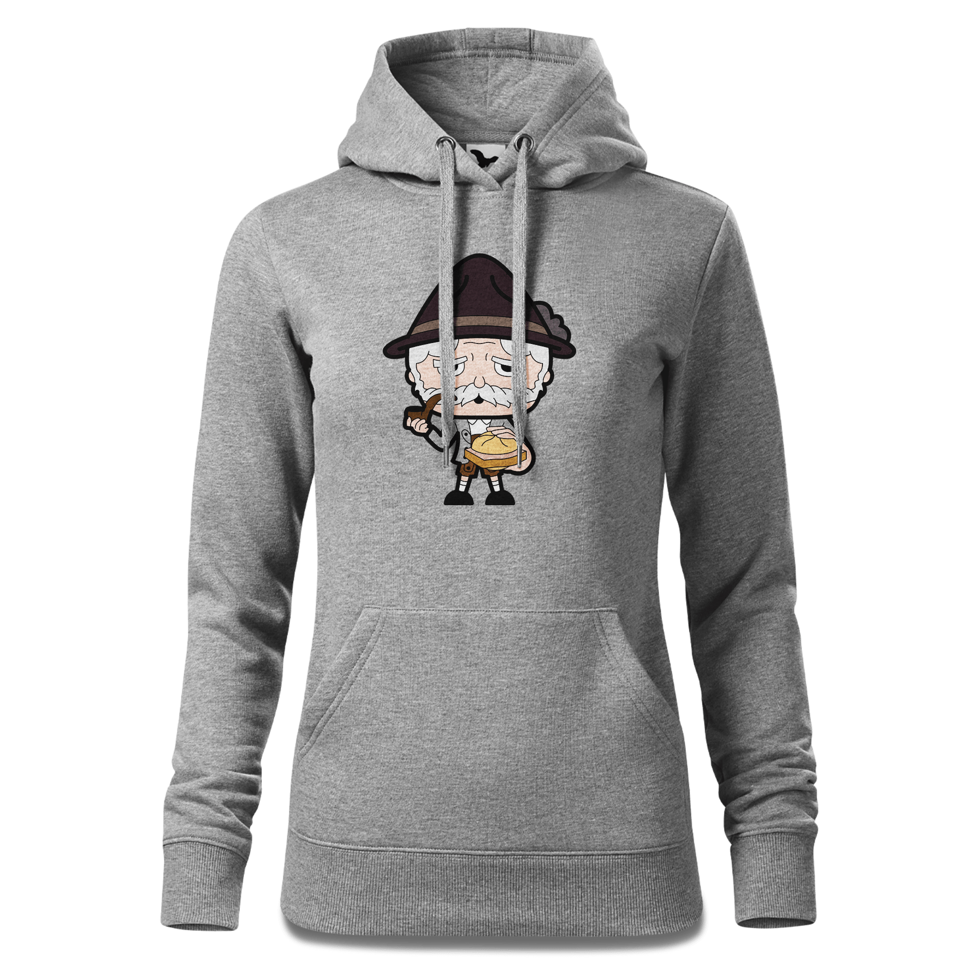 Da Oid Sinzer Leberkassemmel Sweatshirt Hoody Damen Grau Meliert Kieling Front