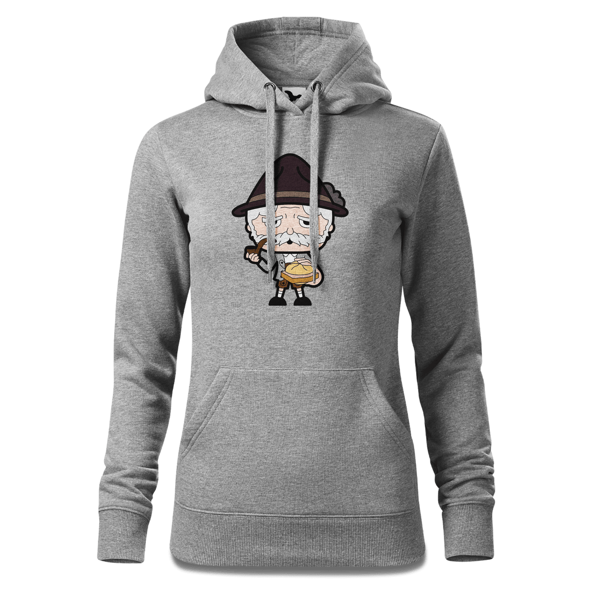Da Oid Sinzer Leberkassemmel Sweatshirt Hoody Damen Grau Meliert Kieling Front