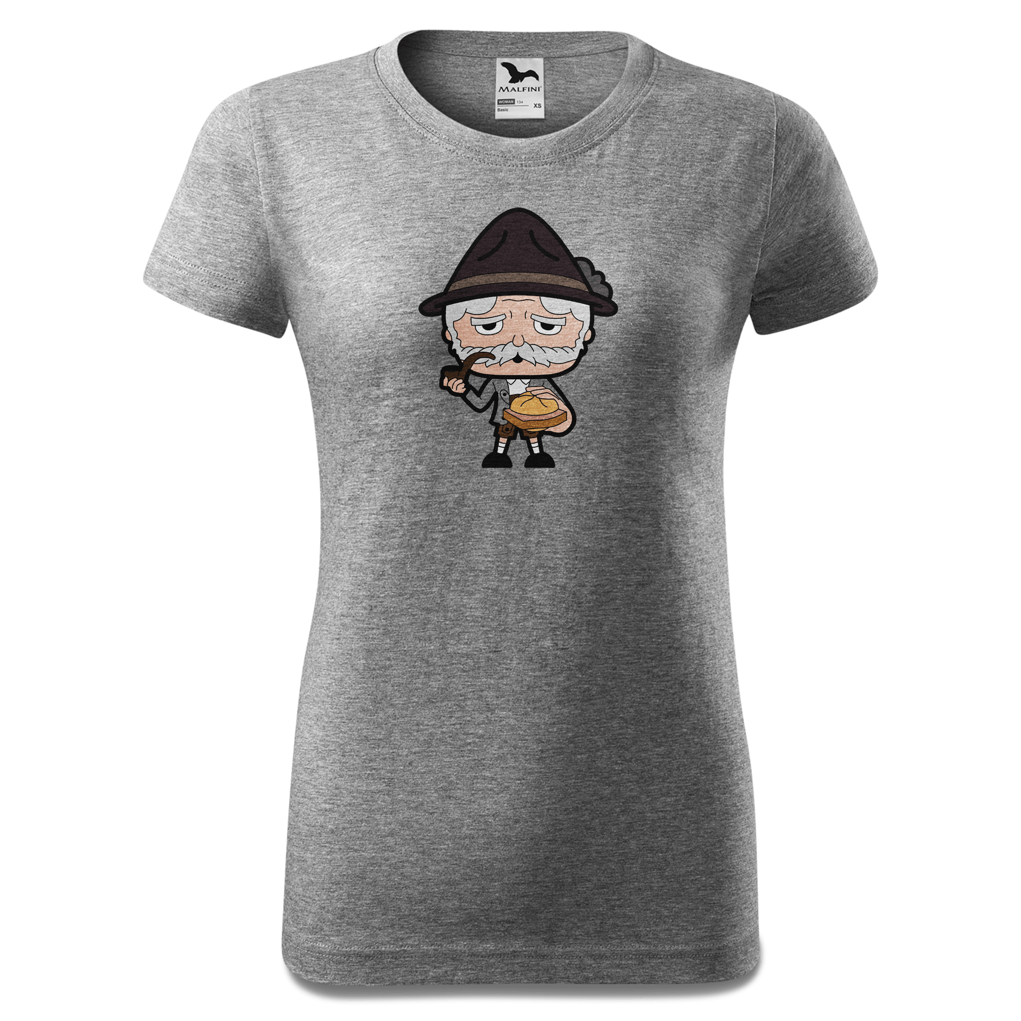 Da Oid Sinzer Leberkassemmel T Shirt Damen Grau Meliert Schlossberg Front