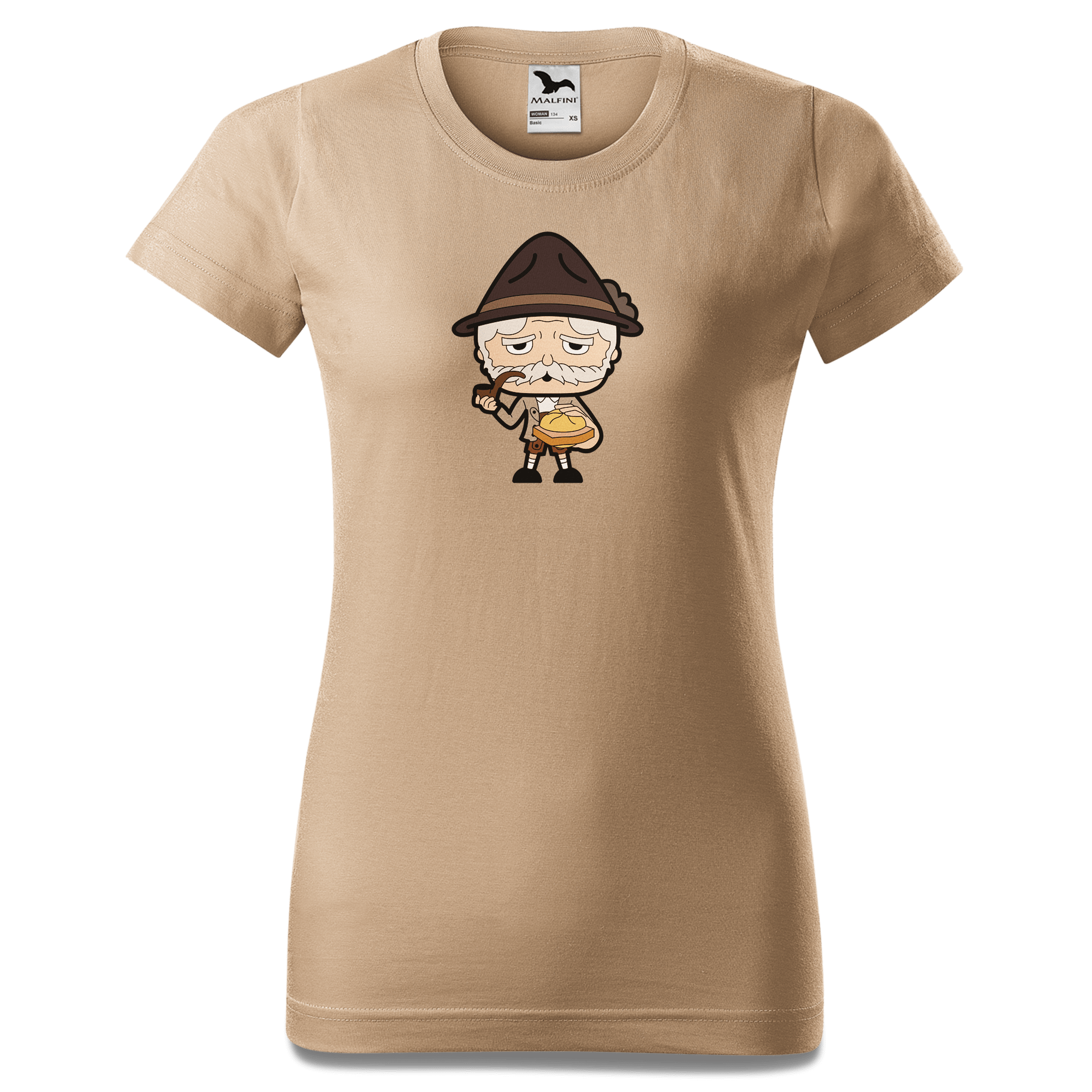 Da Oid Sinzer Leberkassemmel T Shirt Damen Sand Entleiten Front