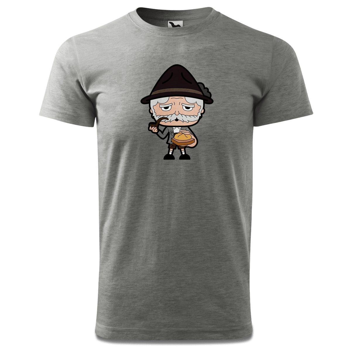 Da Oid Sinzer Leberkassemmel T Shirt Herren Grau Meliert Hofau Front