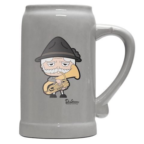 Da Oid Sinzer Musikinstrumente Bierkrug 1000ml Grau Zugspitze Front