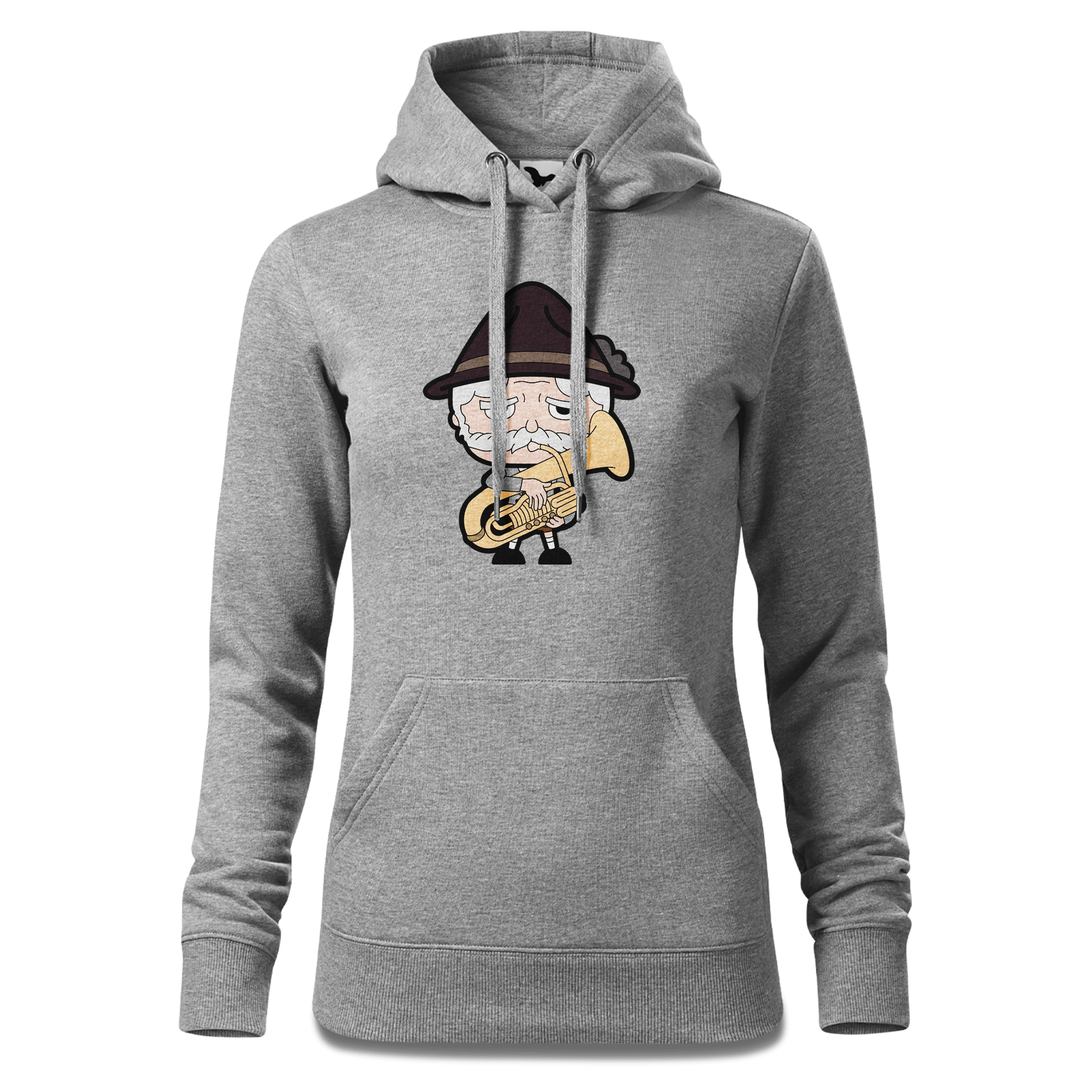 Da Oid Sinzer Musikinstrumente Sweatshirt Hoody Damen Grau Meliert Kieling Front
