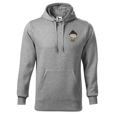 Da Oid Sinzer Musikinstrumente Sweatshirt Hoody Herren Grau Meliert Puster Front