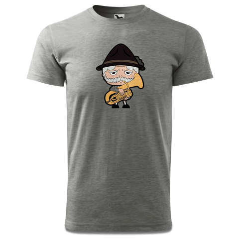Da Oid Sinzer Musikinstrumente T Shirt Herren Grau Meliert Hofau Front