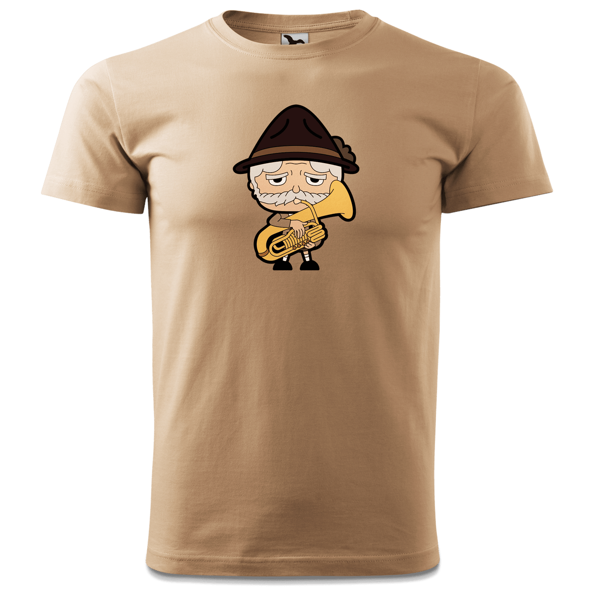 Da Oid Sinzer Musikinstrumente T Shirt Herren Sand Hofmuehle Front