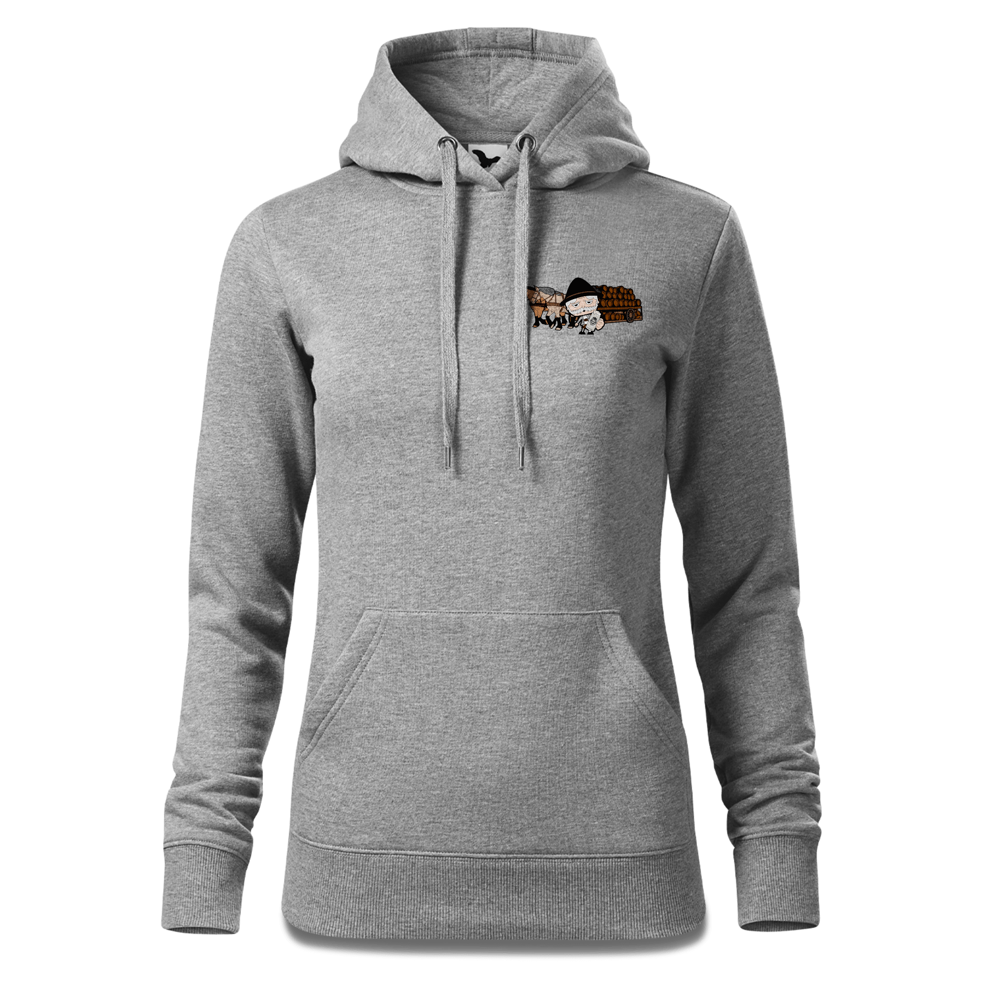 Da Oid Sinzer Pferdegespann Sweatshirt Hoody Damen Grau Meliert Kleinholzen Front
