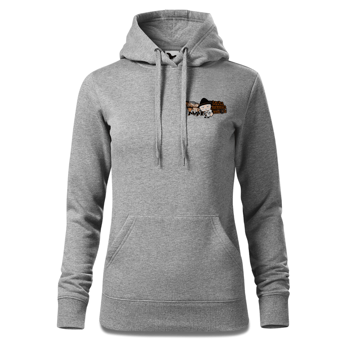 Da Oid Sinzer Pferdegespann Sweatshirt Hoody Damen Grau Meliert Kleinholzen Front