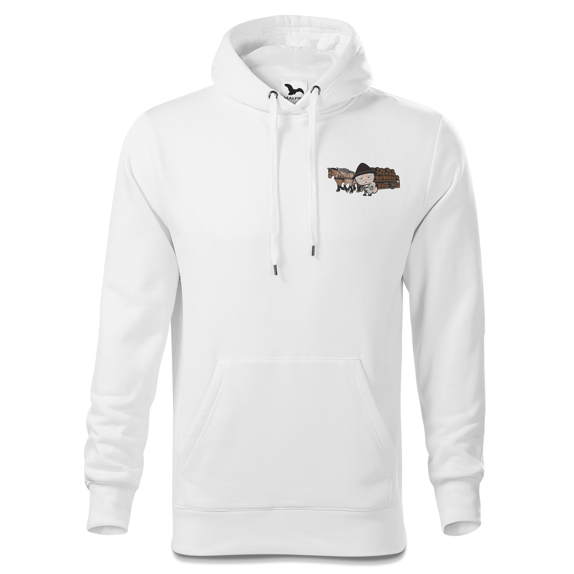 Da Oid Sinzer Pferdegespann Sweatshirt Hoody Herren Weiss Simssee Front