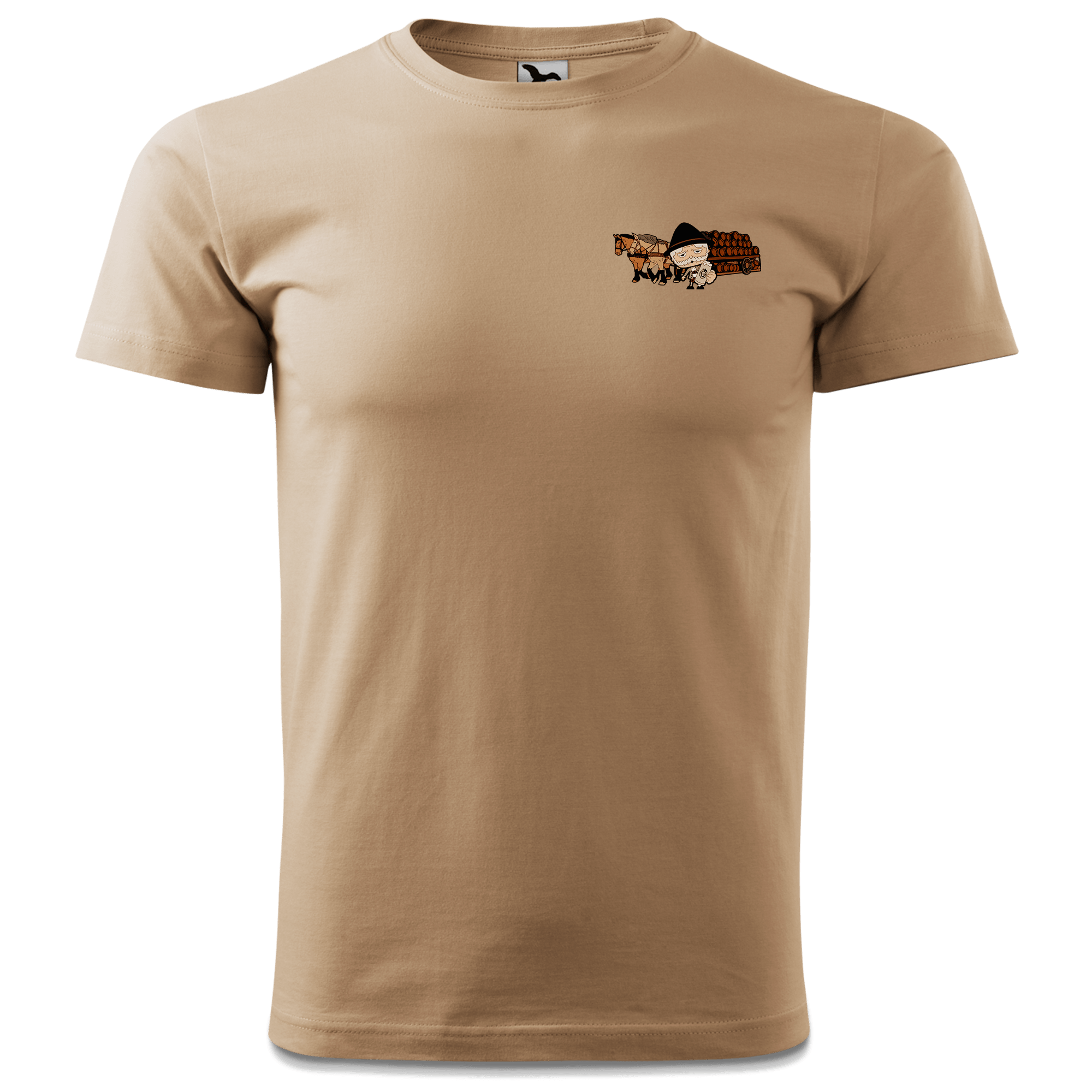 Da Oid Sinzer Pferdegespann T Shirt Herren Sand Innleiten Front