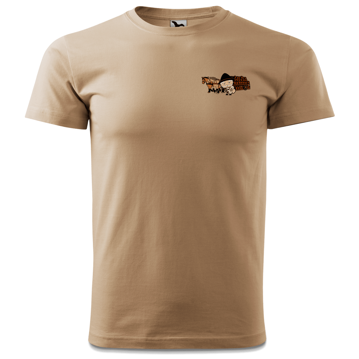 Da Oid Sinzer Pferdegespann T Shirt Herren Sand Innleiten Front