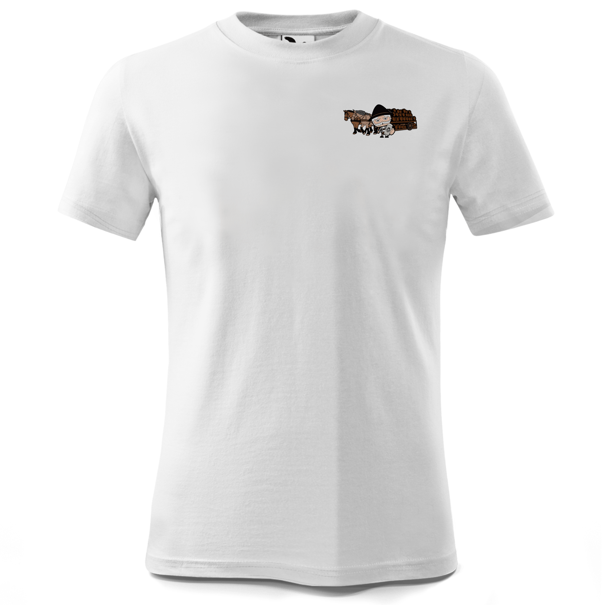Da Oid Sinzer Pferdegespann T Shirt Kinder Weiss Wendlerweg Front