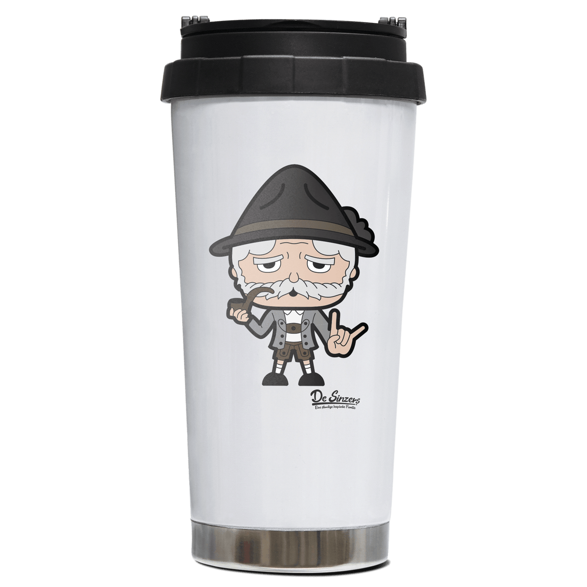 Da Oid Sinzer Rocking Fingers Edelstahl Trinkbecher To Go 470ml Weiss Wildbarren Front