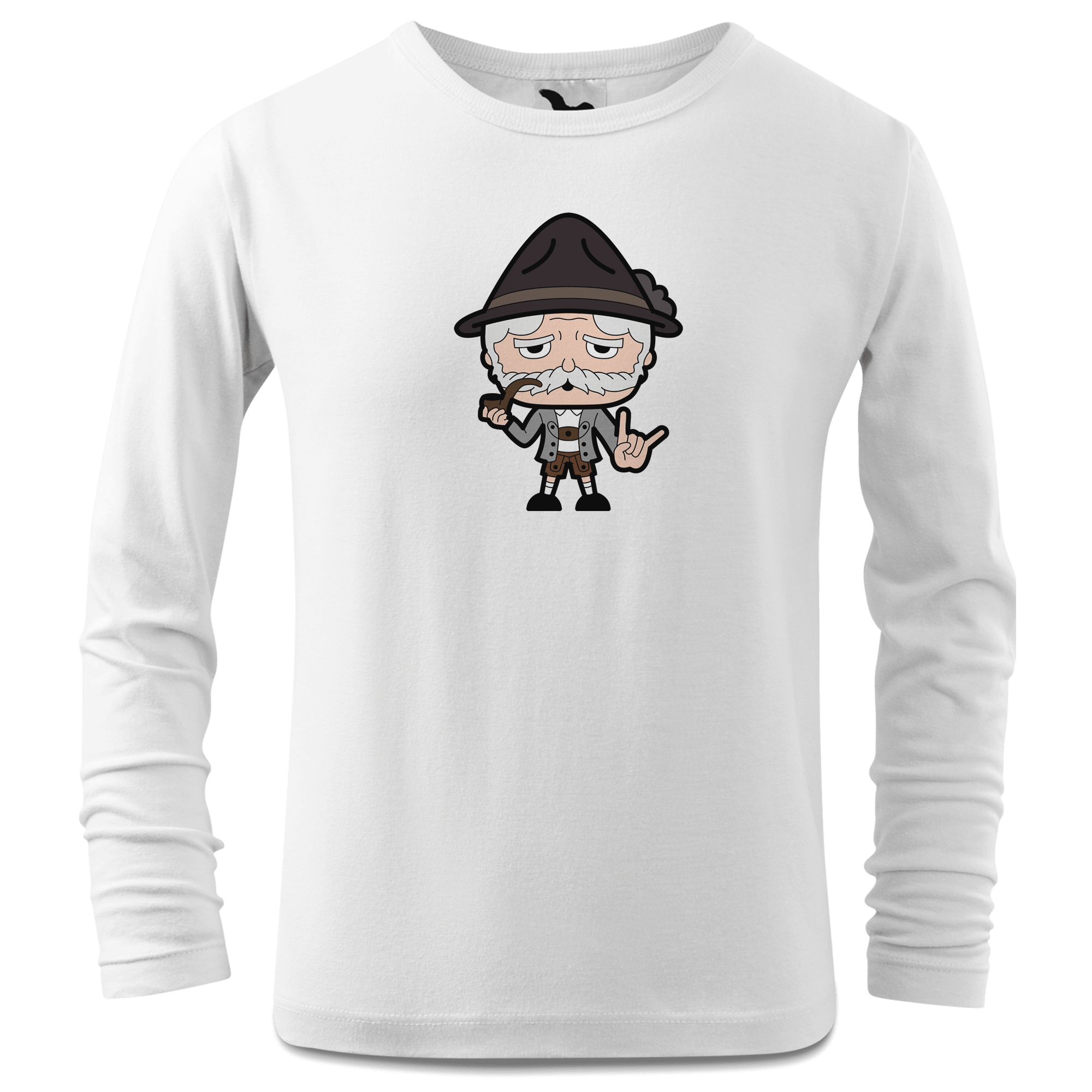 Da Oid Sinzer Rocking Fingers Longsleeve Kinder Weiss Westerndorf Front