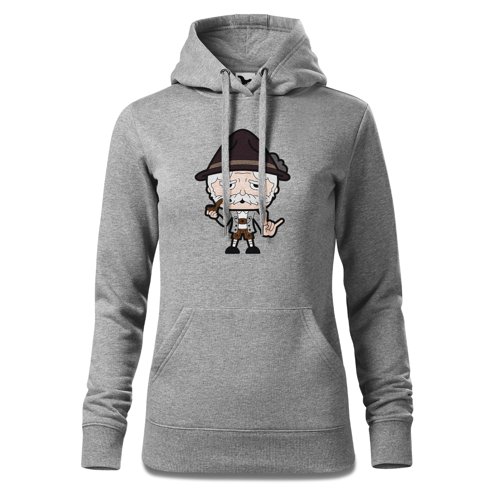Da Oid Sinzer Rocking Fingers Sweatshirt Hoody Damen Grau Meliert Kieling Front