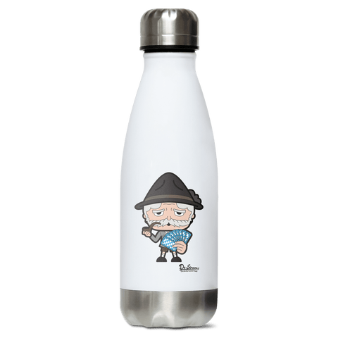 Da Oid Sinzer Schafkopfen Edelstahl Thermoflasche 350ml Weiss Silber Kreuzspitze Front