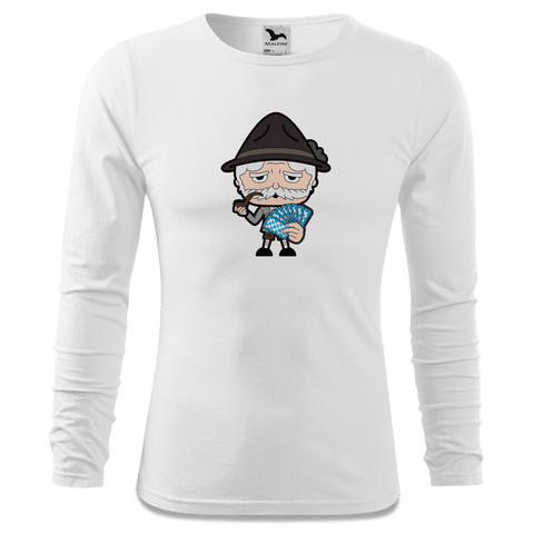 Da Oid Sinzer Schafkopfen Longsleeve Fitted Herren Weiss Hoehensteig Front