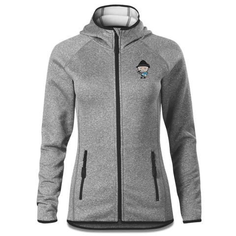 Da Oid Sinzer Schafkopfen Stretch Fleece Damen Grau Meliert Krottenhausmuehle Front