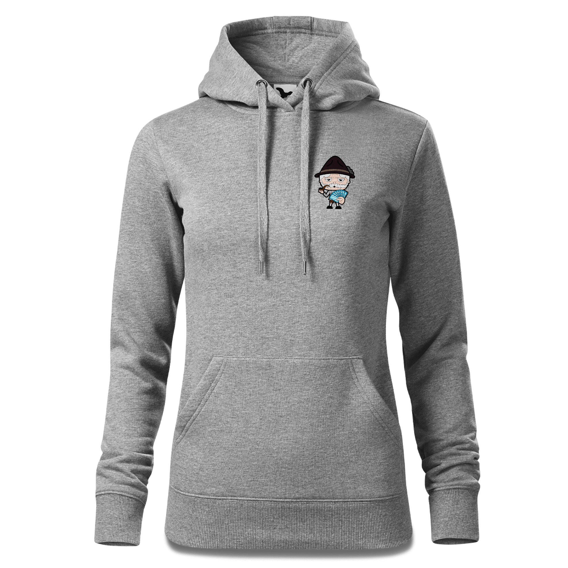 Da Oid Sinzer Schafkopfen Sweatshirt Hoody Damen Grau Meliert Kleinholzen Front 1